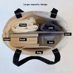 Big Size Canvas Handbag Plaid Stripes Messenger Bag
