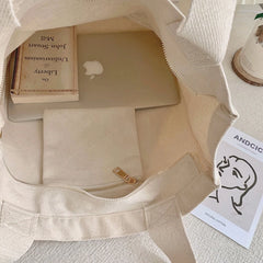 Poetry Lifest Canvas Shoulder Tote Bag