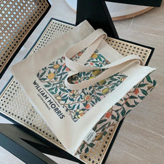 Vintage Classic Pattern Thick Cotton Canvas Shoulder Shopping Tote Bag