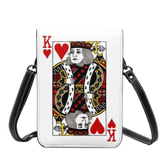 Poker Shoulder Bag KING OF HEARTS Work Leather Mobile Phone Bag