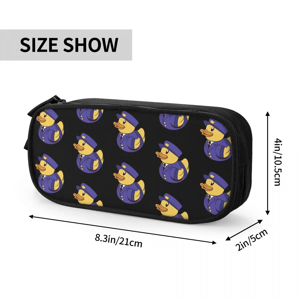 Policeman Rubber Duckie Pen Box Student School Anime Zipper Pen Bag