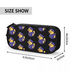 Policeman Rubber Duckie Pen Box Student School Anime Zipper Pen Bag