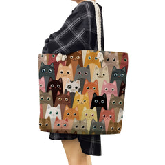 Polyester Women Shopping Bag Reusable Grocery Totes Fabric Shoulder Bag
