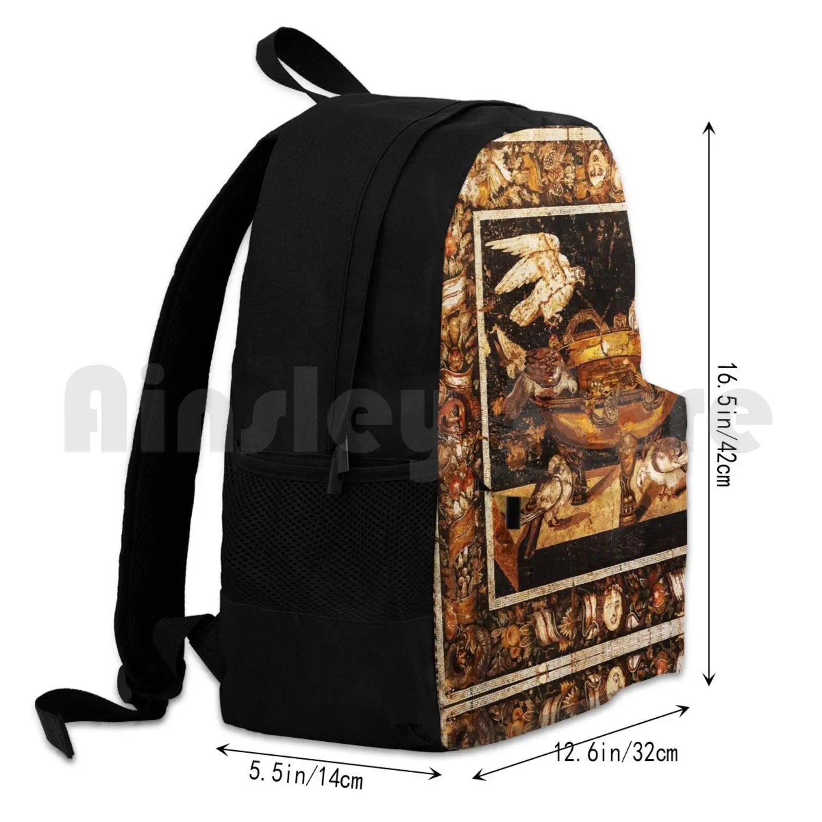 Antique Roman Mosaics Doves Drinking Water Outdoor Hiking Backpack