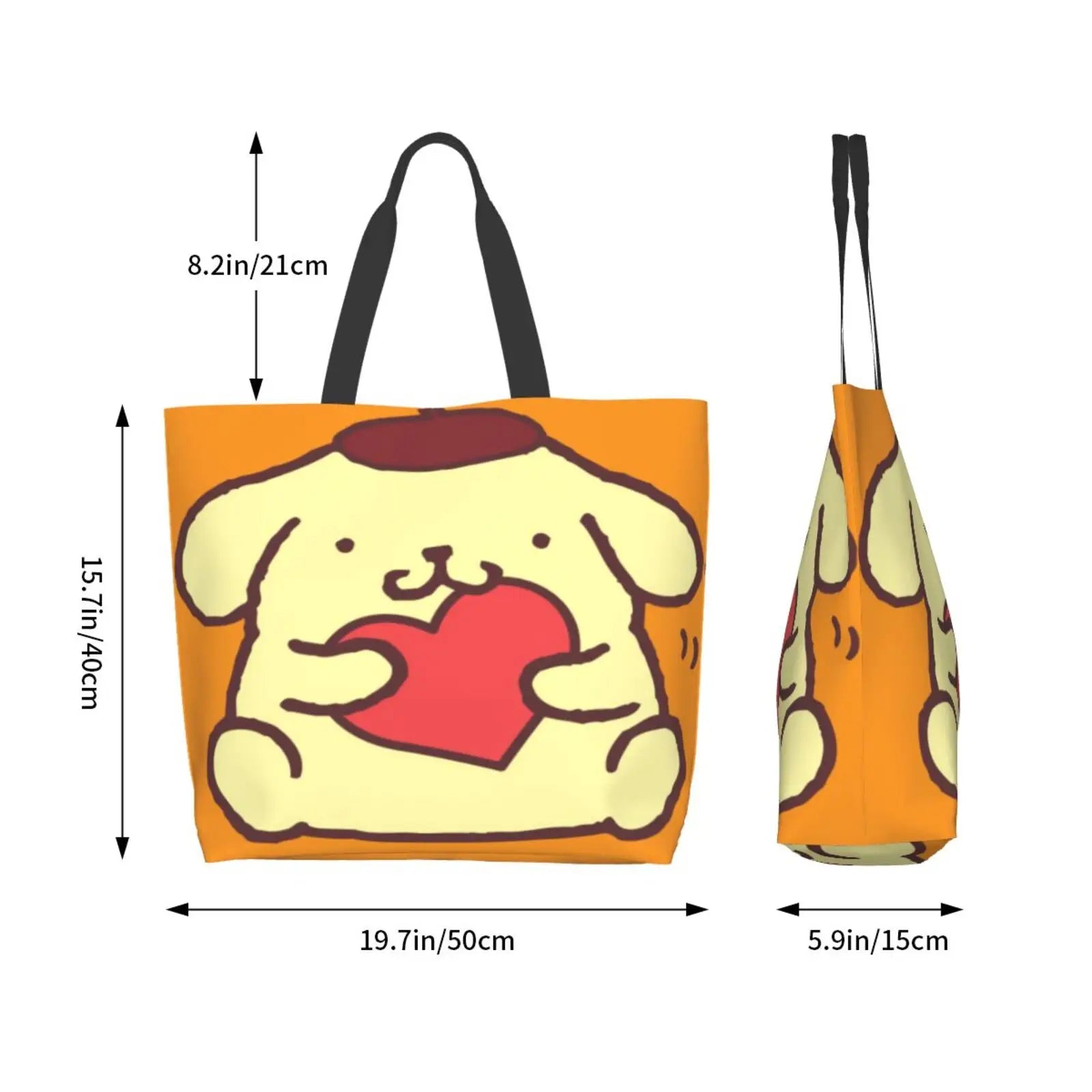 Pompompurin 3 Tote Bag Large Girls Women Bags Eco Bag Retro Harajuku Harajuku