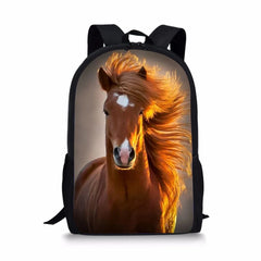 Pony Print Backpack School Bag Girls' Travel Plecaki Szkolne Student