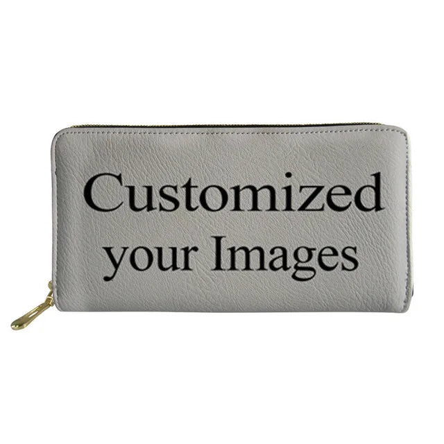 Poodle Dog Yellow Print Women Long Clutch Wallets PU Leather Coin Bag