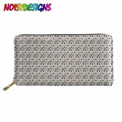 Poodle Dog Yellow Print Women Long Clutch Wallets PU Leather Coin Bag