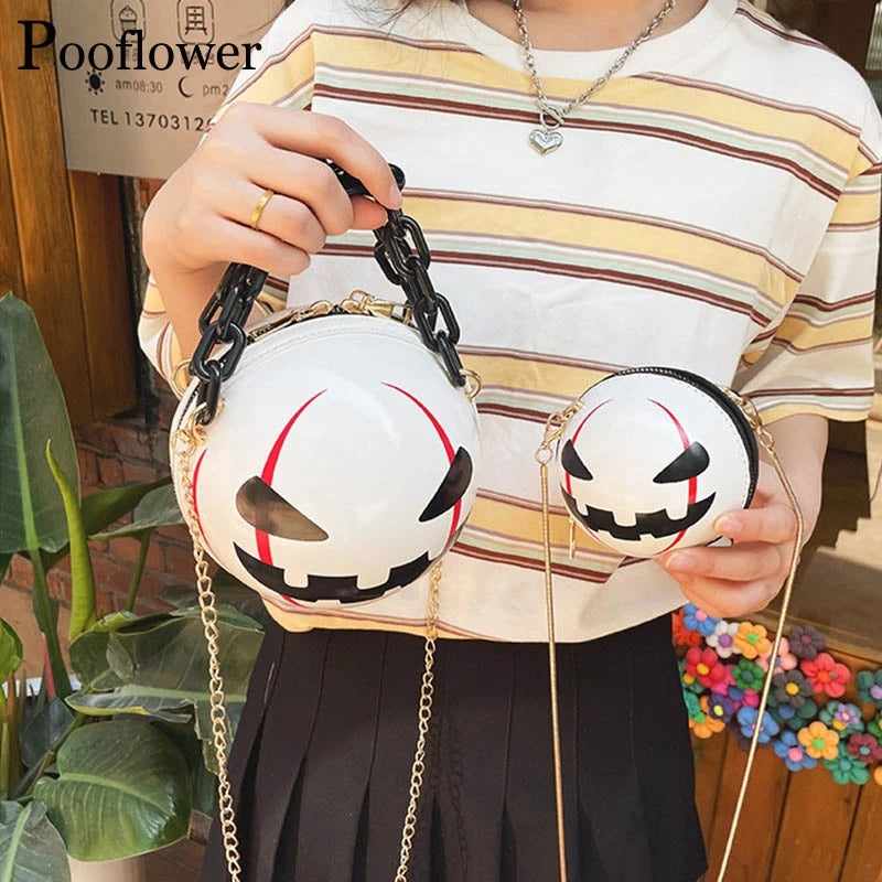 Funny Pumpkin Bags for Women Small Chains Ball Shoulder Bags Lady Crossbody Bag