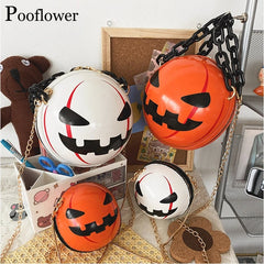 Funny Pumpkin Bags for Women Small Chains Ball Shoulder Bags Lady Crossbody Bag
