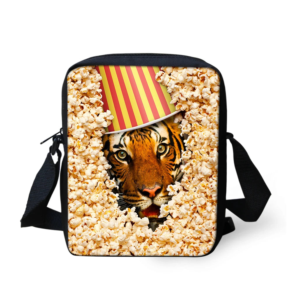 Popcorn Animal Printing Cross-body Bag for Girls
