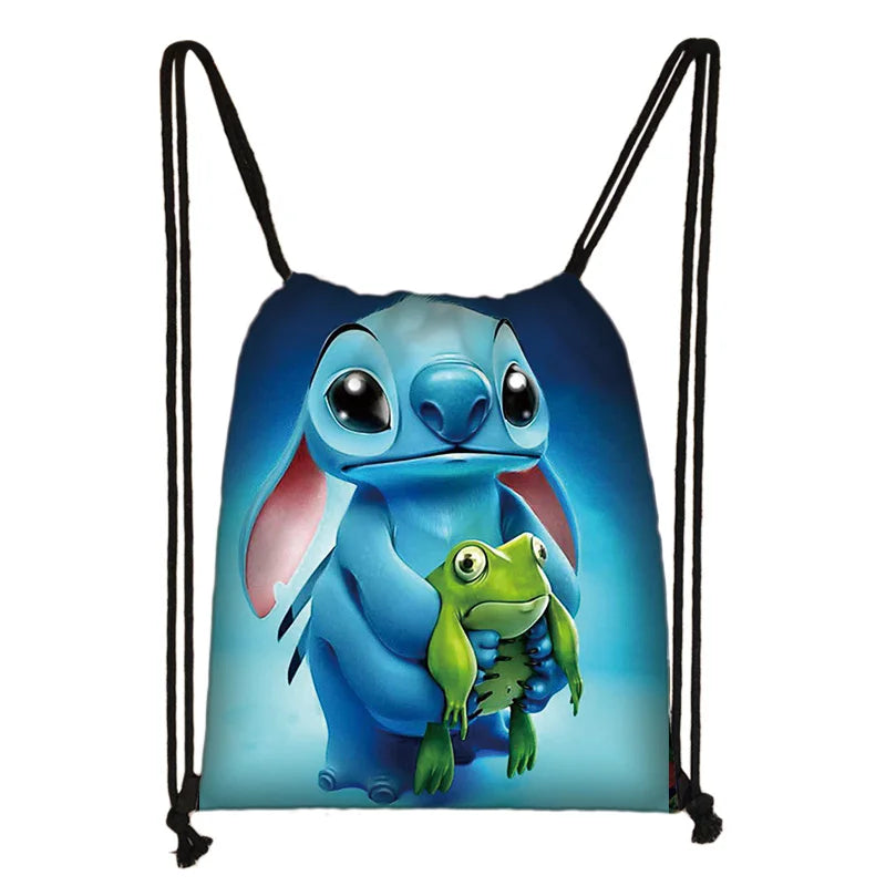 Anime Print Drawstring Bag Women Travel Bag Teenager School Bag