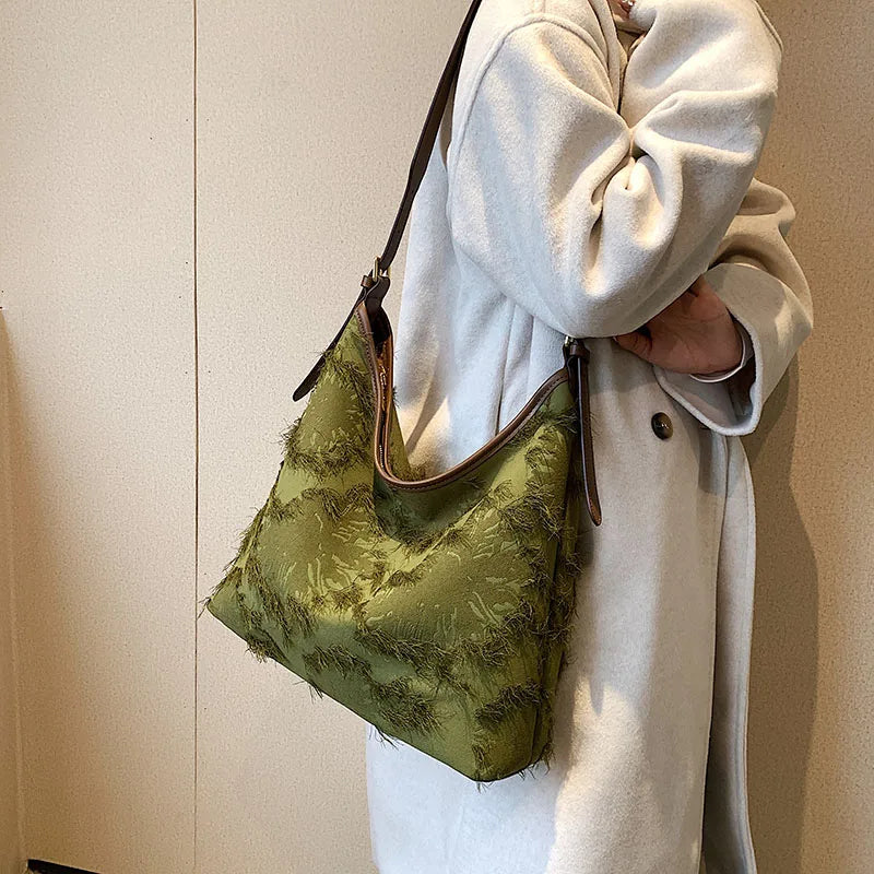 Autumn Winter Canvas Shoulder Bags Women High Capacity Tote Bag