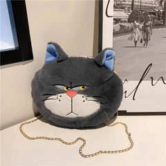 Autumn Winter Plush Shoulder Messenger Bags Fine Chains Handbags All-match