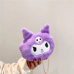 Autumn Winter Plush Shoulder Messenger Bags Fine Chains Handbags All-match