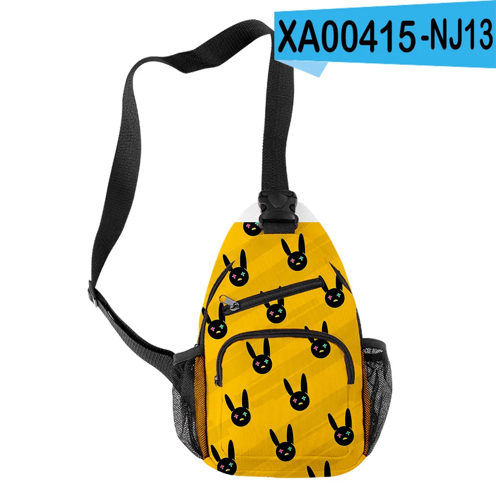 Bad Bunny Crossbody Chest Bag Waterproof Sports Travel 3D Print Shoulder Bag