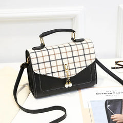 Casual Small Square Bag Women Autumn One-shoulder Cross-body Bag Pearl Handbag