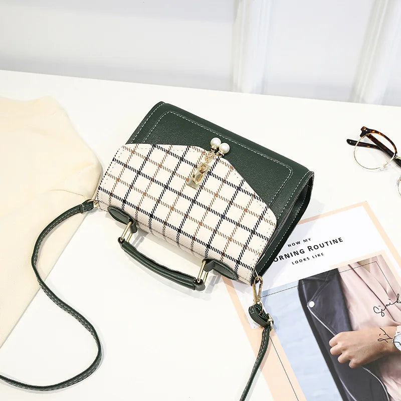 Casual Small Square Bag Women Autumn One-shoulder Cross-body Bag Pearl Handbag