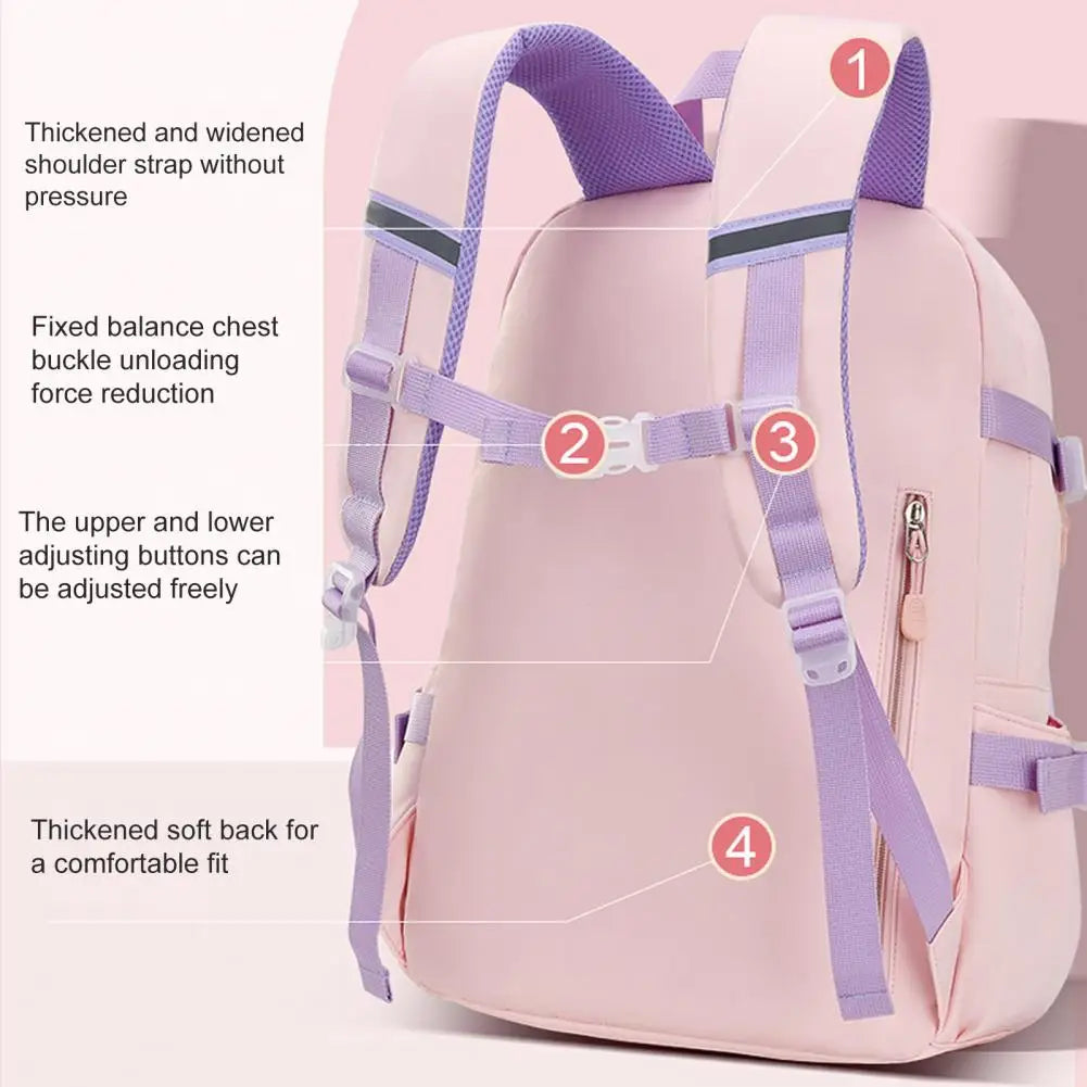 Girls Middle School Backpack Water Resistant Wear-resistant