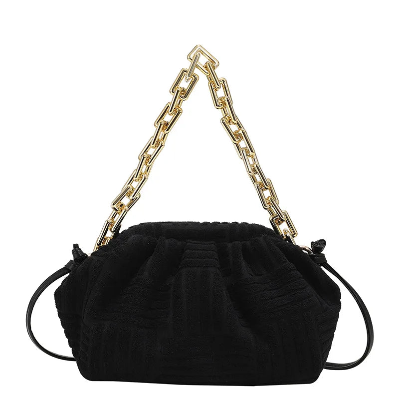 Plaid Shoulder Bag Cloud Cloth Autumn Winter Women Messenger Bag