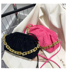 Plaid Shoulder Bag Cloud Cloth Autumn Winter Women Messenger Bag