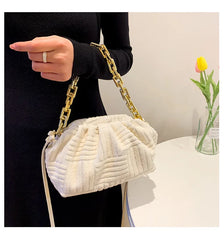 Plaid Shoulder Bag Cloud Cloth Autumn Winter Women Messenger Bag