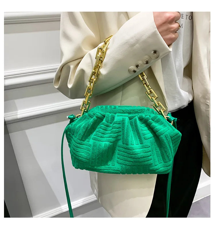 Plaid Shoulder Bag Cloud Cloth Autumn Winter Women Messenger Bag