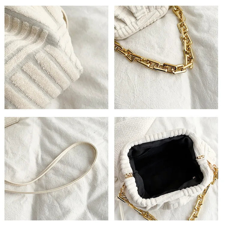 Plaid Shoulder Bag Cloud Cloth Autumn Winter Women Messenger Bag