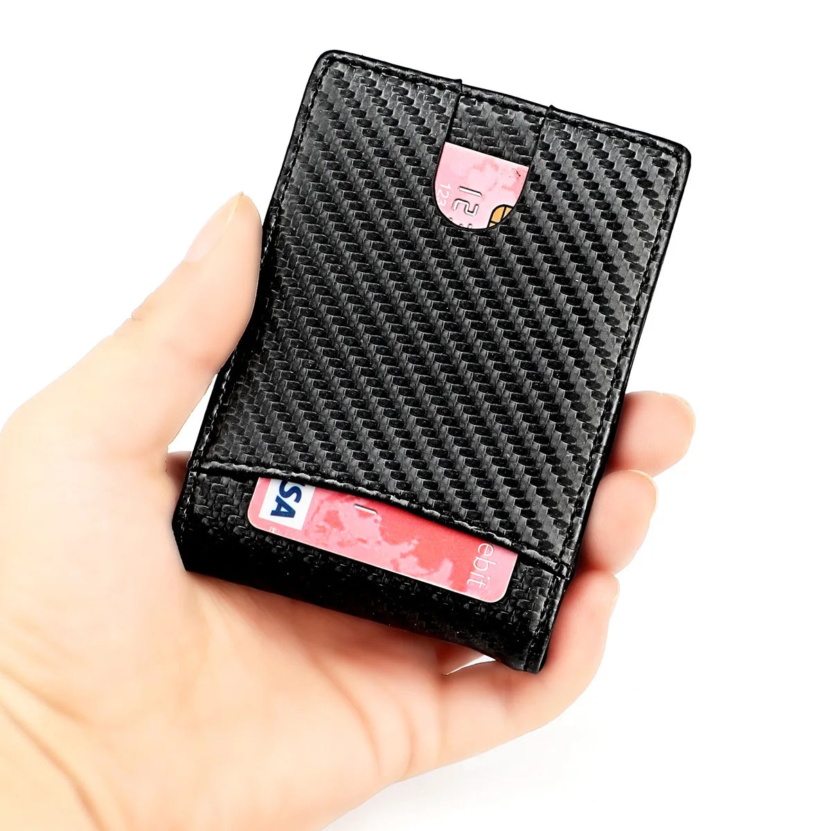 Carbon Fiber Men's Wallet RFID Minimalist Ultra-thin Short Wallet