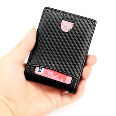 Carbon Fiber Men's Wallet RFID Minimalist Ultra-thin Short Wallet