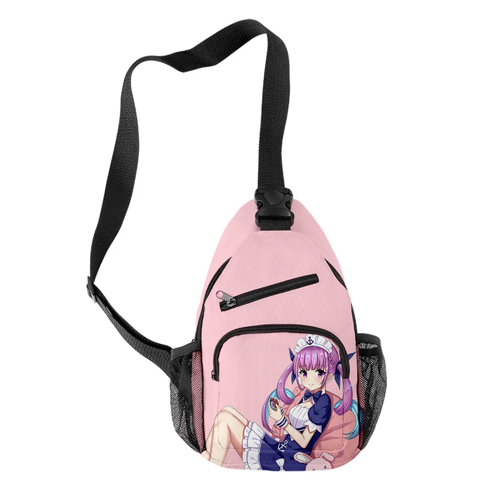 HOLOLIVE minato aqua Crossbody Chest Bags Oxford Waterproof Boys/Girls