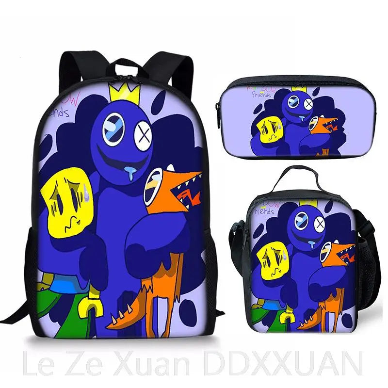 Harajuku Rainbow 3pcs Backpack Set 3D Print School Travel Laptop Daypack