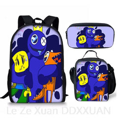 Harajuku Rainbow 3pcs Backpack Set 3D Print School Travel Laptop Daypack
