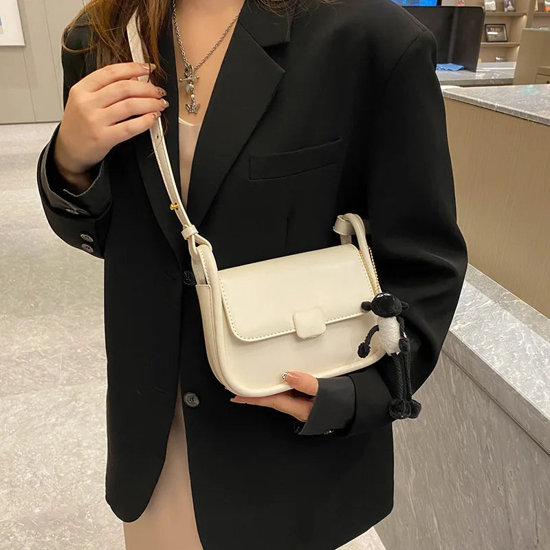 Retro PU Leather Crossbody Bag for Women Shoulder Messenger Bag