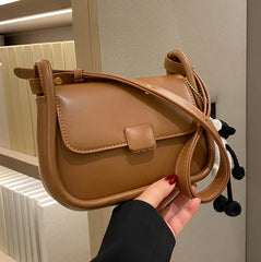 Retro PU Leather Crossbody Bag for Women Shoulder Messenger Bag
