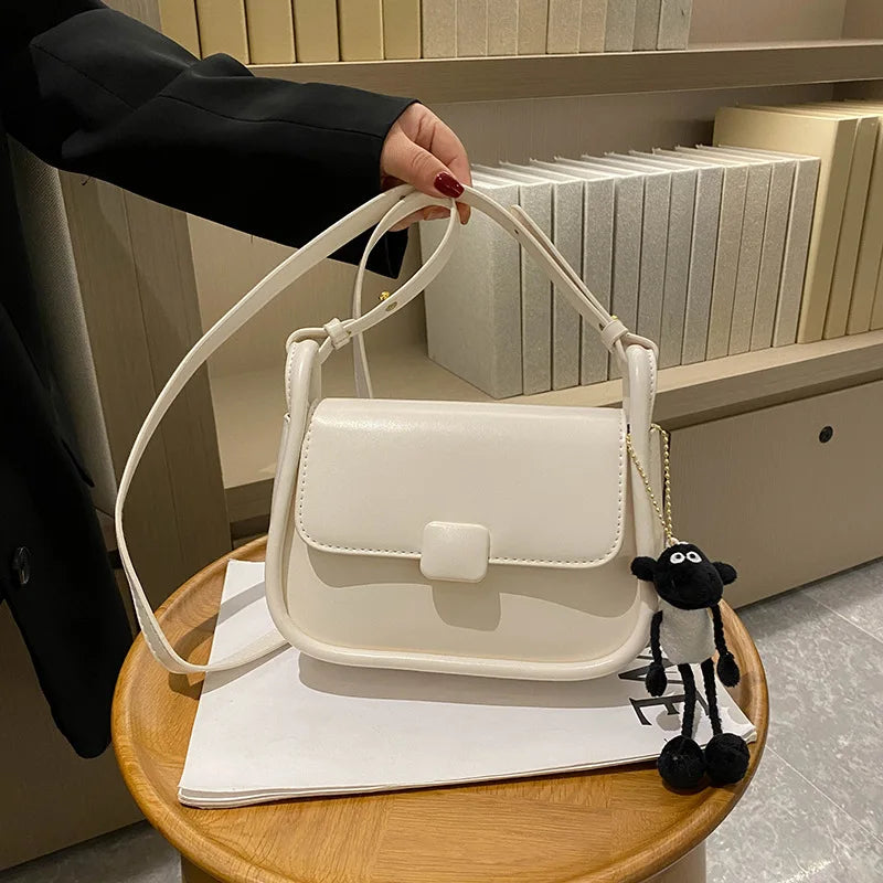 Retro PU Leather Crossbody Bag for Women Shoulder Messenger Bag