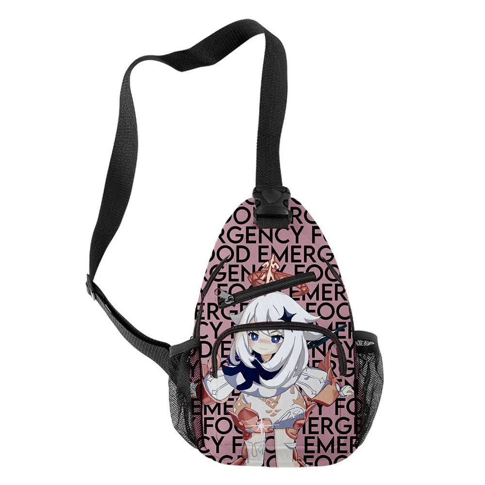 Paimon Crossbody Chest Bags Oxford Waterproof Boys/Girls Sports Travel Bags