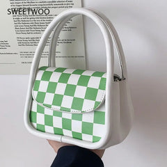 Women's Chessboard Lattice Messenger Bag