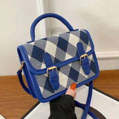 Plaid Shoulder Bag Ladies Handbags Small Top-handle Bags For Women Square Crossb