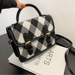 Plaid Shoulder Bag Ladies Handbags Small Top-handle Bags For Women Square Crossb
