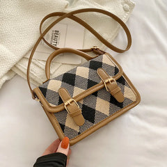Plaid Shoulder Bag Ladies Handbags Small Top-handle Bags For Women Square Crossb