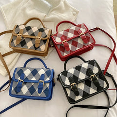 Plaid Shoulder Bag Ladies Handbags Small Top-handle Bags For Women Square Crossb