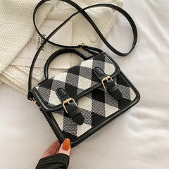 Plaid Shoulder Bag Ladies Handbags Small Top-handle Bags For Women Square Crossb