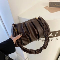 Pleated Underarm Bags Soft PU Leather Handbags for Women