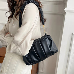 Pleated Underarm Bags Soft PU Leather Handbags for Women
