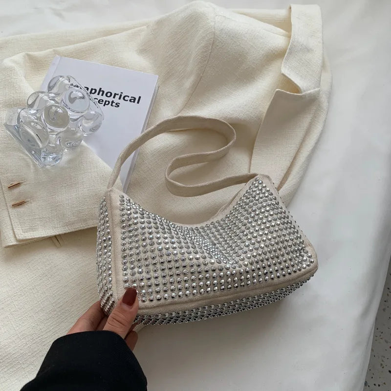 Retro Light Diamond Shoulder Bag Women's Crossbody Small Square Bag