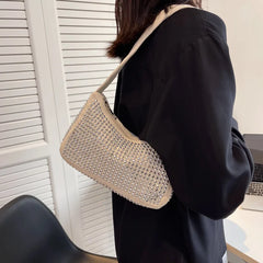Retro Light Diamond Shoulder Bag Women's Crossbody Small Square Bag
