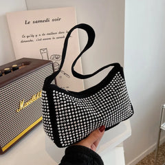 Retro Light Diamond Shoulder Bag Women's Crossbody Small Square Bag