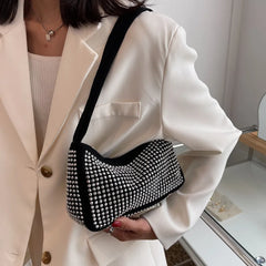 Retro Light Diamond Shoulder Bag Women's Crossbody Small Square Bag