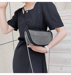 Women's Chain Messenger Shoulder Bag Casual Dumplings Saddle Bag